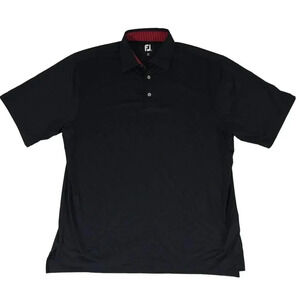 FootJoy FJ Men's Golf Polo Shirt Black Size XL Lightweight Moisture Wicking